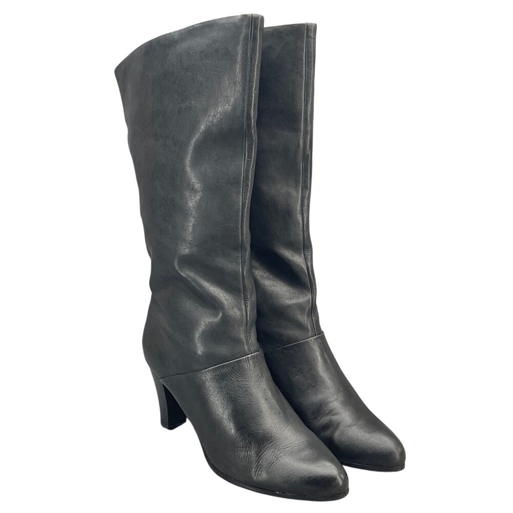 Marko Black Leather 3" Heel Tall Boot Women 8M